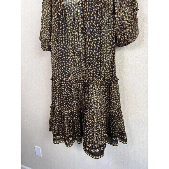 Ulla Johnson Fantine Midi Ruffle Dress Silk Blend Womens Size 0 Floral - Picture 3 of 14